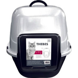 M-Pets Thebes Τουαλέτα Γάτας Κλειστή Λευκή Μαύρη Μ62xΠ53xΥ58cm