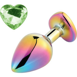 Guilty Toys Heart Rainbow Small Πρωκτική Σφήνα Diamond Plug 7cm Λαχανί
