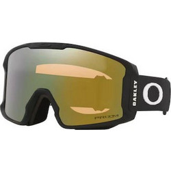 Oakley Line Miner M OO7093-68 Μάσκα Σκι & Snowboard Ενηλίκων Μαύρη με Φιμέ Φακό Χρυσό