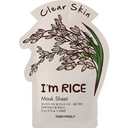 Tonymoly I'm Rice Sheet Μάσκα Προσώπου για Λάμψη & Καταπράυνση 1τμχ