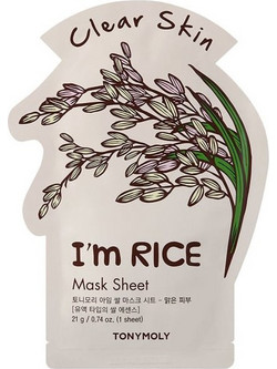 Tonymoly I'm Rice Sheet Μάσκα Προσώπου για Λάμψη & Καταπράυνση 1τμχ