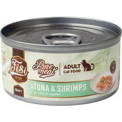 FISI Pure Meat Adult with Tuna & Shrimps in Gravy 80gr
