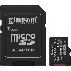 Kingston Canvas Select Plus Gen3 microSDXC 64GB Class 10 U1 V10 UHS-I A1 100MB/s + Adapter