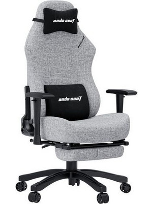 Anda Seat Luna Pro Καρέκλα Gaming Υφασμάτινη με Ρυθμιζόμενα Μπράτσα και Υποπόδιο Μαύρη Γκρι