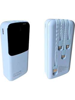 Treqa TR-971 Power Bank 10000mAh 22.5W με Θύρα USB-A & Θύρα USB-C Power Delivery Light Blue