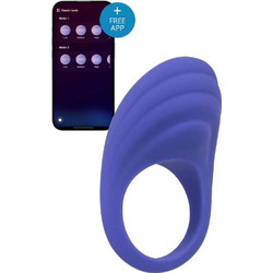 CalExotics Connect Couples Ring Ελαστικό Δαχτυλίδι Πέους Σιλικόνης με Δόνηση 3.7cm Μωβ