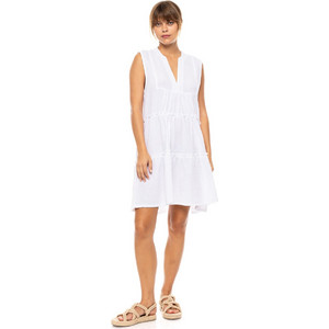 Pink Label Γυναικείο Φόρεμα Παραλίας Κοντό Λευκό S1537