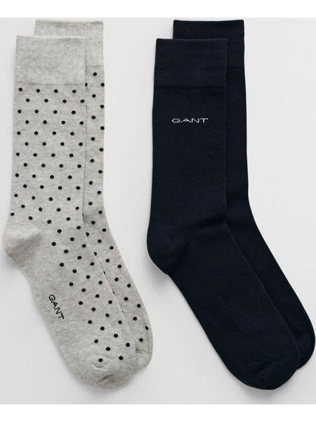 Gant Ανδρικές Κάλτσες Ψηλές Navy Μπλε Γκρι 2Pack 3G9960260-094
