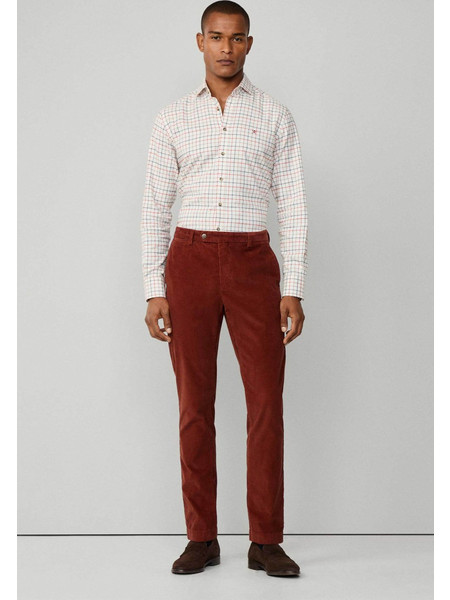 Hackett Ανδρικό Παντελόνι Chino Κοτλέ Slim Εφαρμογή Μπορντό HM2100019R