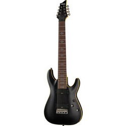 Schecter Demon-8 Ηλεκτρική Κιθάρα ST Style με Μαγνήτες HH & Ταστιέρα Wenge 8 Χορδών Aged Black Satin