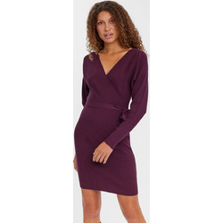 Vero Moda Mini Καθημερινό Φόρεμα Κρουαζέ Πλεκτό Μπορντό 10269251