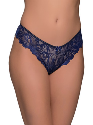 Milena By Paris Γυναικείο Sexy Brazil με Δαντέλα Μπλε 8534