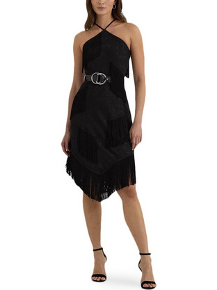 Lauren Ralph Lauren Midi Φόρεμα για Γάμο / Βάπτιση Μαύρο 253940157001-001