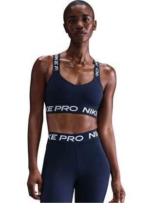 Nike Pro Αθλητικό Μπουστάκι με Χαμηλή Στήριξη Λευκό Μαύρο HF5372-410