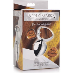 XR Brands Booty Sparks Tiger Eye Heart Πρωκτική Σφήνα Diamond Plug 7cm Καφέ