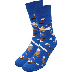 NODO Mushrooms Ανδρικές Κάλτσες Ψηλές με Σχέδια Royal Blue S16445