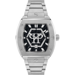 Philipp Plein The Hexagon Phantom Ανδρικό Ρολόι με Ασημί Μεταλλικό Μπρασελέ PWPUA0725