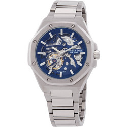 Kenneth Cole Skeleton Ανδρικό Ρολόι Αυτόματο με Ασημί Μεταλλικό Μπρασελέ KCWGY0058901