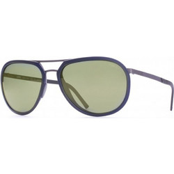 Look 10542 10039S Ανδρικά Γυαλιά Ηλίου Aviator Μεταλλικά Μαύρα με Πράσινο Φακό