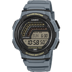 Casio Ψηφιακό Ανδρικό Ρολόι Χρονογράφος με Γαλάζιο Καουτσούκ Λουράκι WS-1800-2AVEF