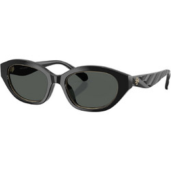 Tory Burch TY7232U 170987 Γυναικεία Γυαλιά Ηλίου Οβάλ Κοκάλινα Μαύρα με Μαύρο Φακό