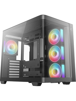 Deepcool CG530U 4F Black Midi Tower Κουτί Υπολογιστή RGB με Πλαϊνό Παράθυρο