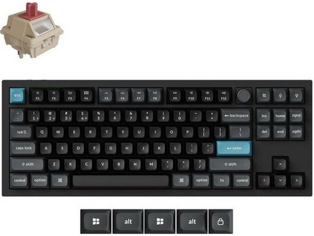 Keychron Q3 Ultra 8K Ασύρματο Μηχανικό Gaming Πληκτρολόγιο TenKeyLess με Keychron Silk POM Red Διακόπτες RGB Black
