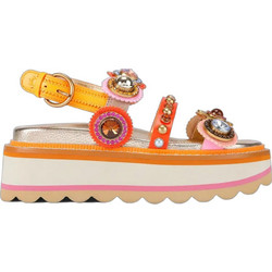 Kurt Geiger Καλοκαιρινές Γυναικείες Πλατφόρμες Ψηλές Πορτοκαλί 5612499109-99