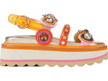 Kurt Geiger Καλοκαιρινές Γυναικείες Πλατφόρμες Ψηλές Πορτοκαλί 5612499109-99