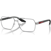 Prada PS51TV 5AV1O1 Ανδρικός Σκελετός Γυαλιών Οράσεως Μεταλλικός Ασημί Μαύρος