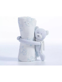 Nef-Nef Teddy 35 Κουβέρτα Αγκαλιάς με Λούτρινο 75x100 Γαλάζια