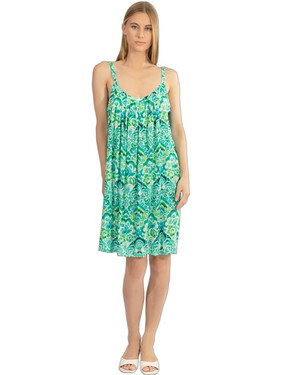 Harmony Mini Καλοκαιρινό Καθημερινό Φόρεμα Floral Μεταξωτό Πράσινο 37-510639