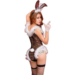 Kinksters Bunny Girl Elegance Sexy Στολή Κουνελάκι Μαύρη Λευκή 8052017626508