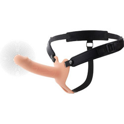 Hidden Desire Inferno Hollow Harness Strap On με Dildo 16cm & Δόνηση Flesh
