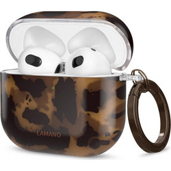 Tech-Protect Lamano Panther Θήκη PC με Γάντζο για Apple AirPods 4 Μαύρη Καφέ
