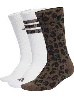 Adidas Performance Leo Ανδρικές Κάλτσες Ψηλές Λευκές Καφέ 3Pack KC5735