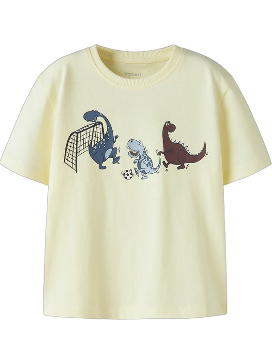 Name It Dino Playing Παιδικό T-Shirt Κοντομάνικο Κίτρινο 13241567