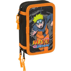 Safta Naruto Κασετίνα Γεμάτη με 3 Θήκες Μαύρη S4313770