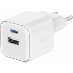 Swissten GaN QC Φορτιστής χωρίς Καλώδιο με Θύρα USB-A & Θύρα USB-C 35W Quick Charge 3.0 & Power Delivery
