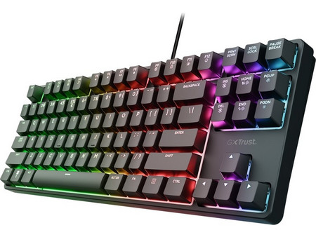 Trust GXT864 Cada Μηχανικό Gaming Πληκτρολόγιο TenKeyLess με Huano Brown Διακόπτες RGB Black