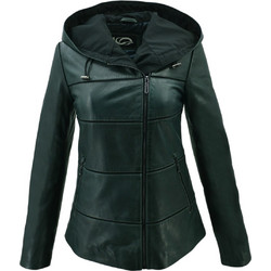 Leather 100 Γυναικείο Μπουφάν Χειμωνιάτικο Δερμάτινο Μακρύ Κυπαρισσί 37-W-2080-L