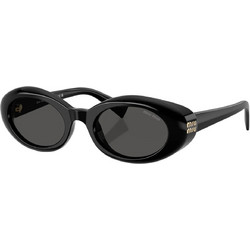 Miu Miu MU09S 16K08Z Γυναικεία Γυαλιά Ηλίου Οβάλ Κοκάλινα Μαύρα με Μαύρο Φακό