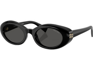 Miu Miu MU09S 16K08Z Γυναικεία Γυαλιά Ηλίου Οβάλ Κοκάλινα Μαύρα με Μαύρο Φακό