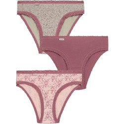 Minerva Βαμβακερά Γυναικεία Slip με Δαντέλα 3Pack 96-82367-303