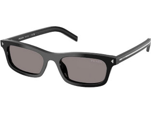 Prada PR05S 16K03D Ανδρικά Γυαλιά Ηλίου Ορθογώνια Κοκάλινα Μαύρα με Μαύρο Φακό
