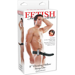 Pipedream Fetish Fantasy 8" Hollow Harness Strap On με Dildo 19cm & Δόνηση Μαύρο