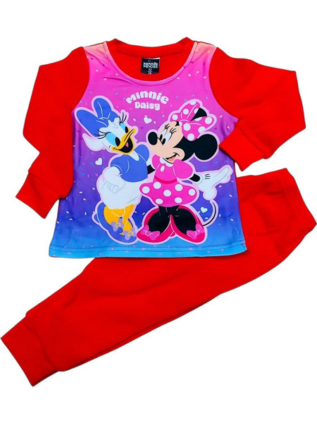 Disney Minnie Παιδική Πιτζάμα Fleece Χειμωνιάτικη Κόκκινη Φούξια DISMF5204D058
