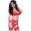 Chilirose Σετ Sexy Εσώρουχα See Through με Δαντέλα & Ζαρτιέρες Κόκκινα CR4192