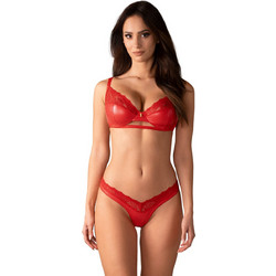 Obsessive Aliosa Σετ Sexy Εσώρουχα See Through με Δαντέλα Κόκκινα 5901688260173