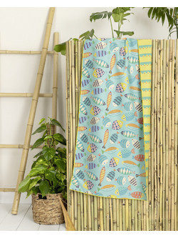 Nima Fishie Pishie Παιδική Πετσέτα Θαλάσσης Microfiber Γαλάζια 70x140cm